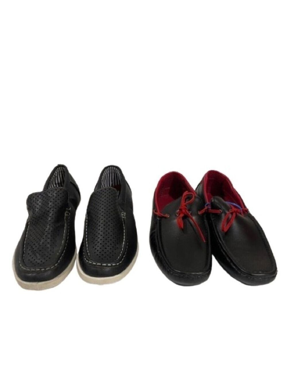 NWOB Men’s Black Loafers Slip On Shoes Set Of 2 Size 9 US NEW!